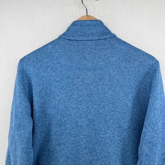 VERMONT COUNTRY STORE Sweater Mens L Fleece Jacket Mock Neck Full Zip Blue - Picture 5 of 16